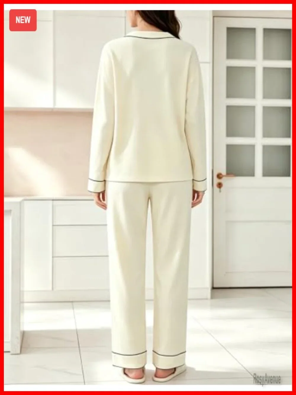 Long Sleeve Pajama Set with Pockets 2 Piece Lounge Set